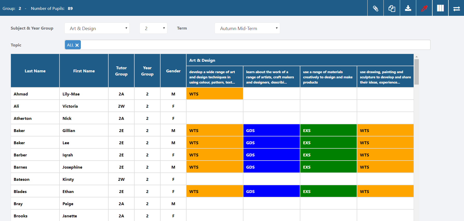 data entry Primary Tracker in Bromcom School MIS